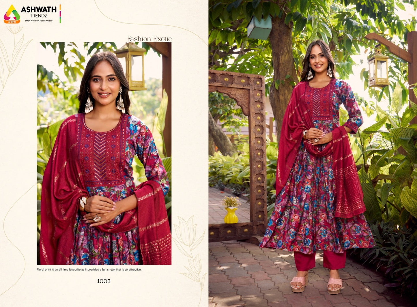 Sajda Ashwath Roman Silk Readymade Anarkali Suits Exporter Gujarat