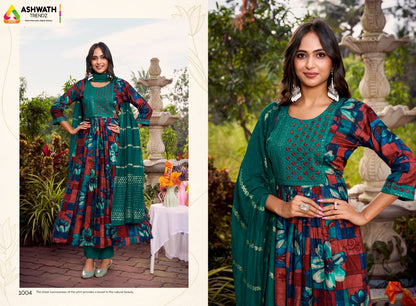 Sajda Ashwath Roman Silk Readymade Anarkali Suits Exporter Gujarat