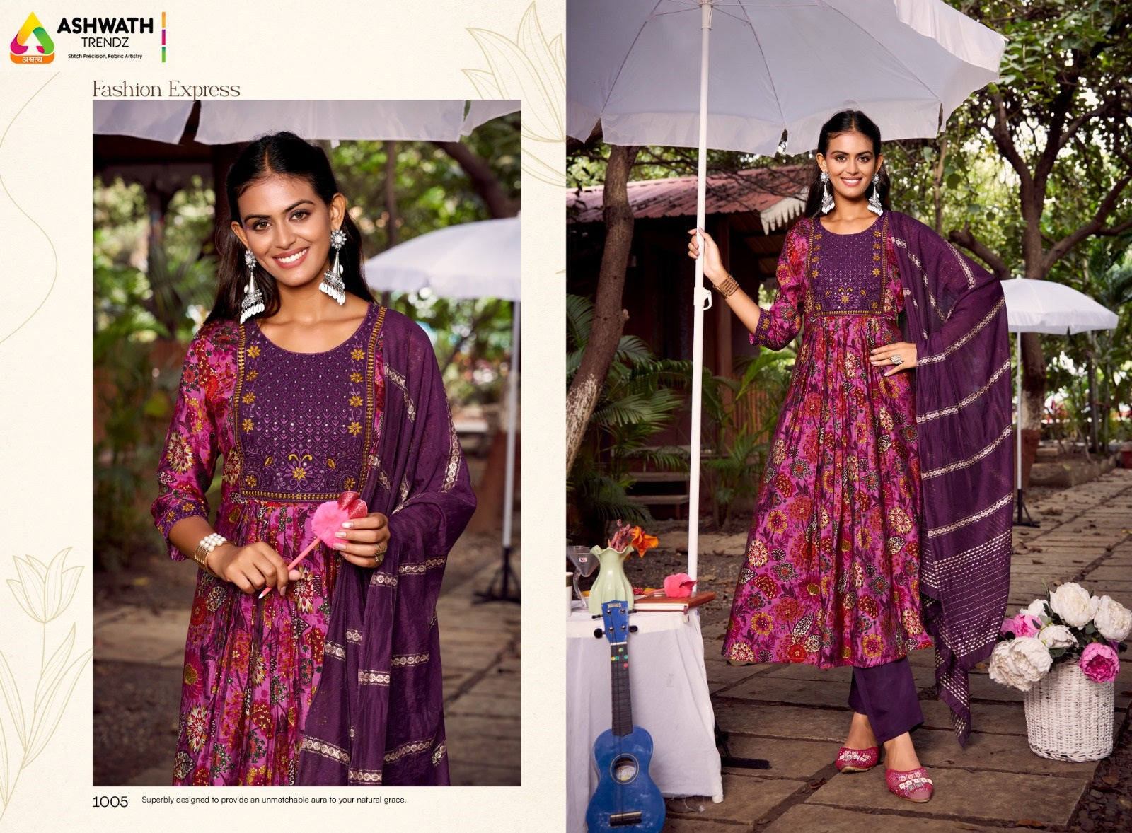 Sajda Ashwath Roman Silk Readymade Anarkali Suits Exporter Gujarat