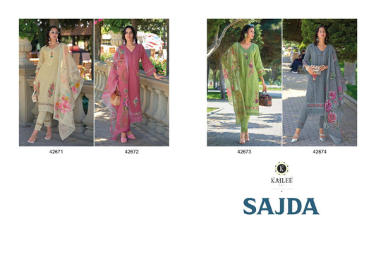 Sajda Kailee Fashion Pure Cotton Readymade Pant Style Suits Exporter