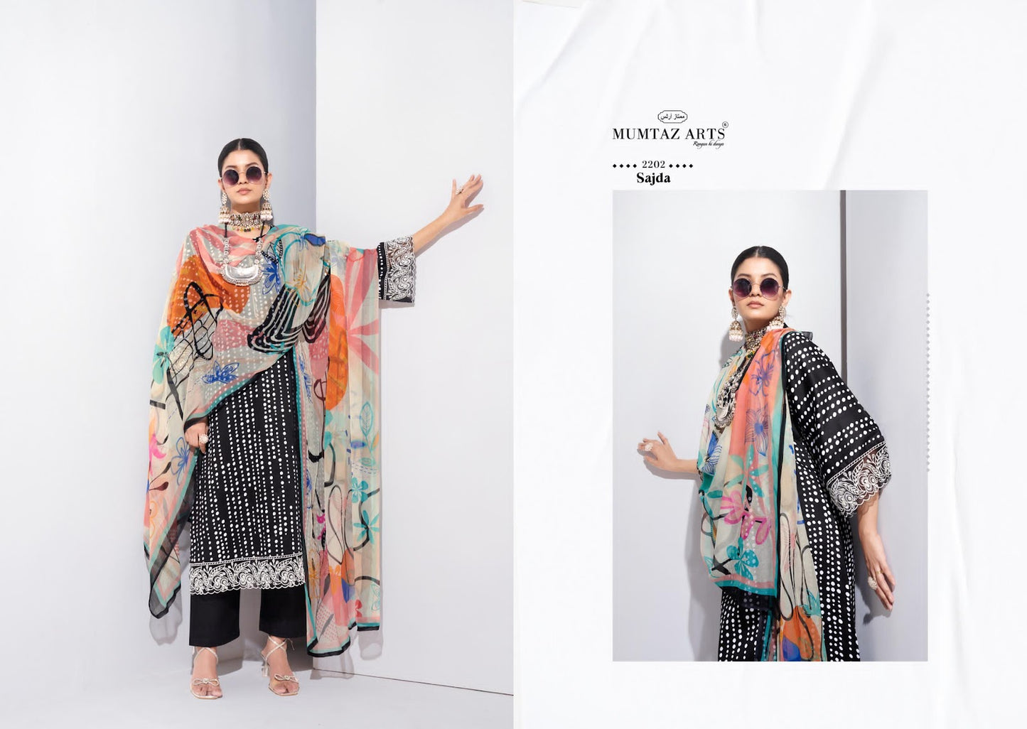Sajda Mumtaz Arts Jam Satin Karachi Salwar Suits Wholesaler Gujarat