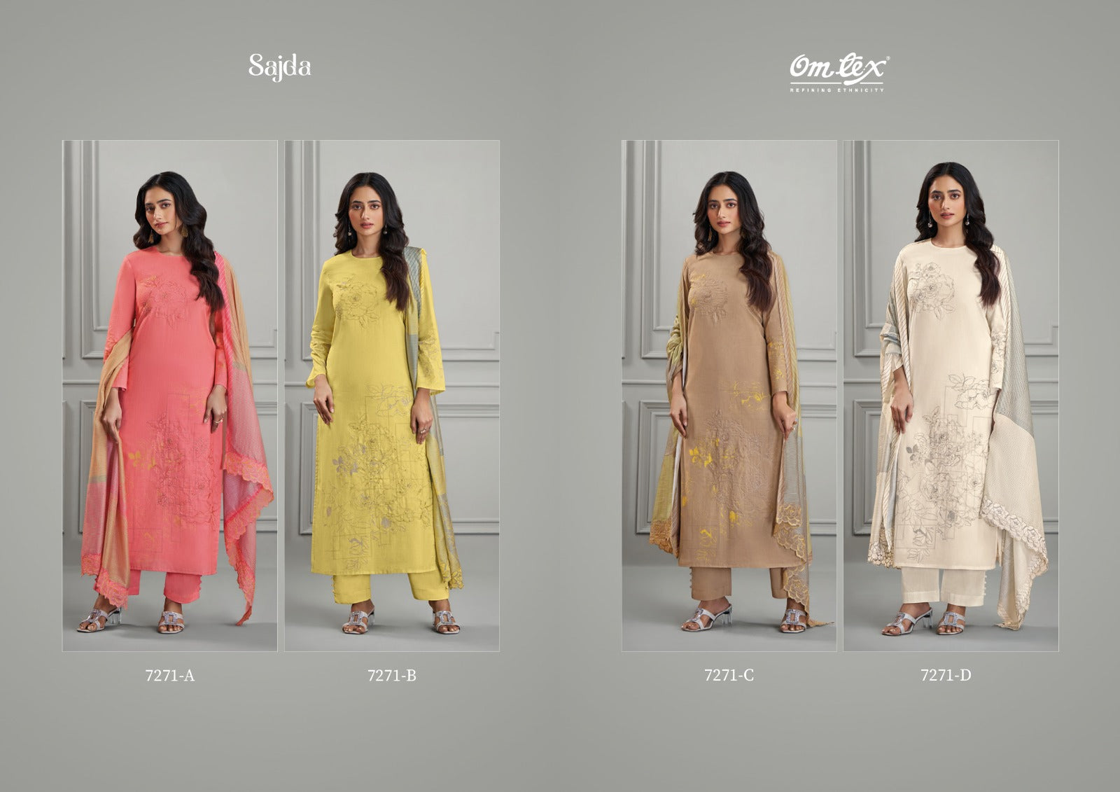 Sajda Omtex Lawn Cotton Pant Style Suits Exporter Gujarat