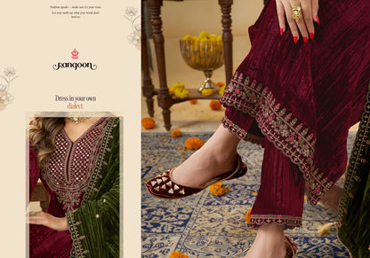 Sajdah Rangoon Crush Readymade Pant Style Suits Wholesaler