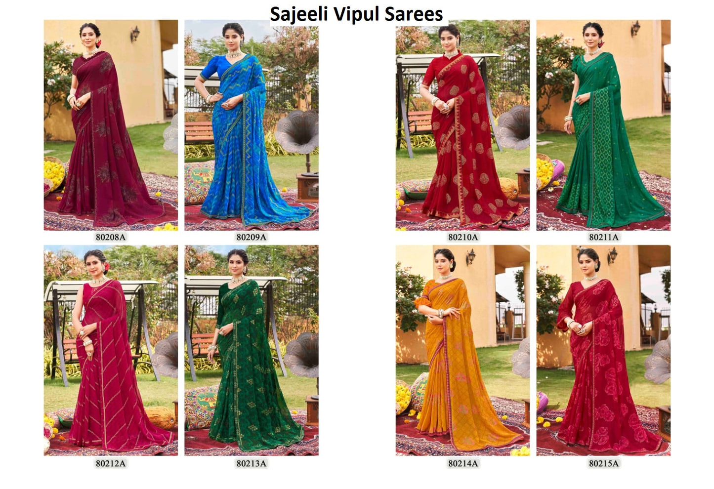 Sajeeli Vipul Georgette Sarees Wholesale Price