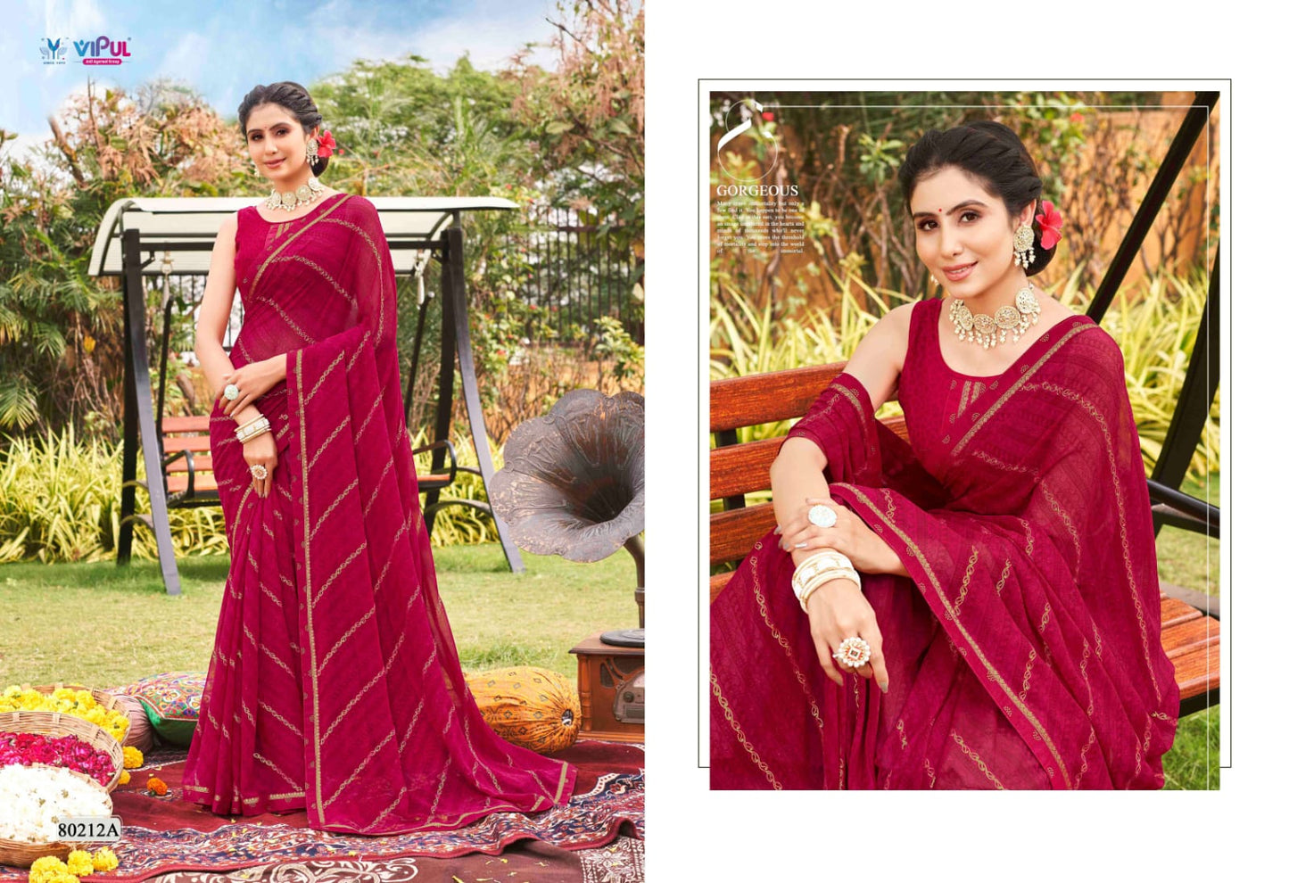 Sajeeli Vipul Georgette Sarees Wholesale Price