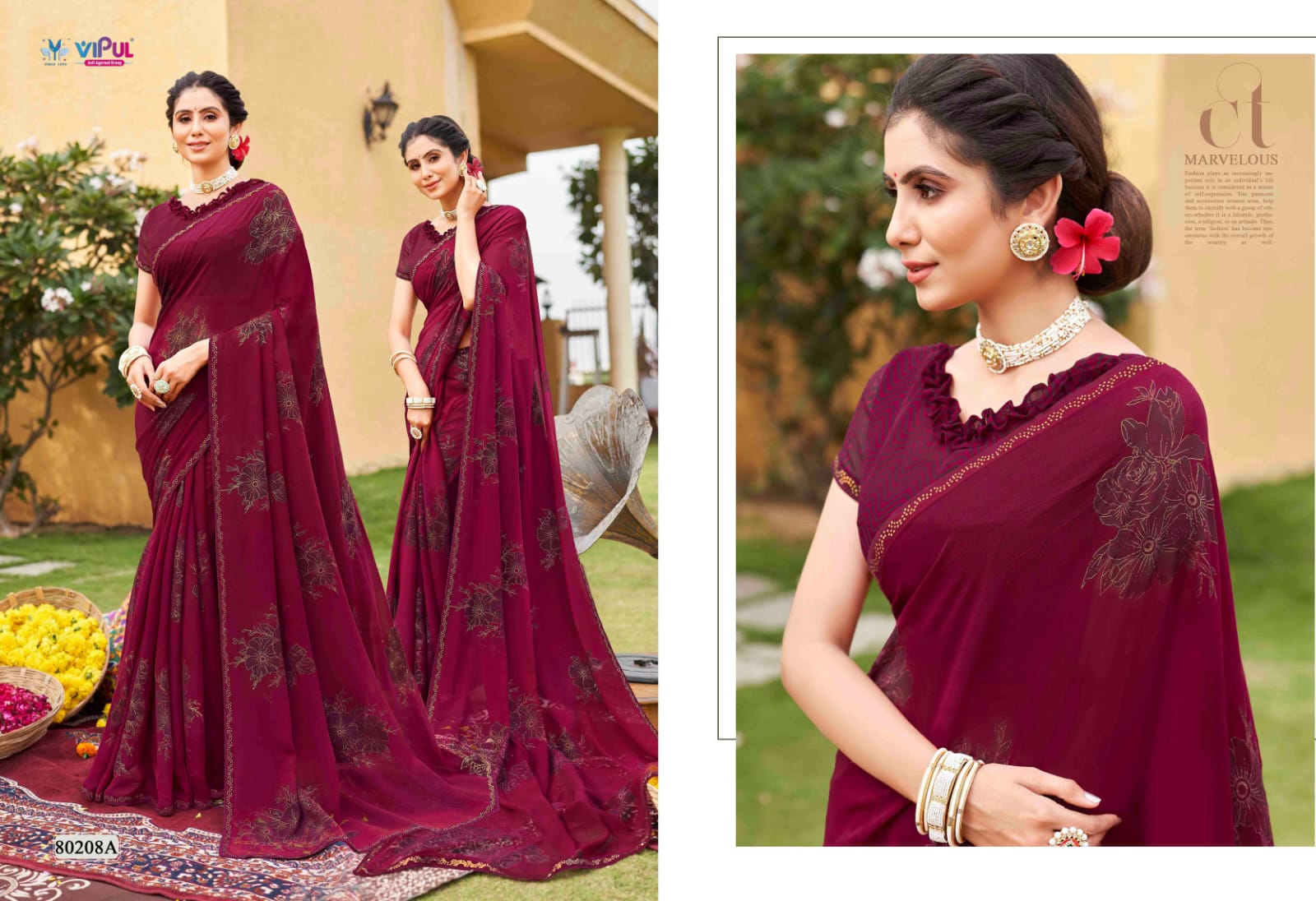 Sajeeli Vipul Georgette Sarees Wholesale Price