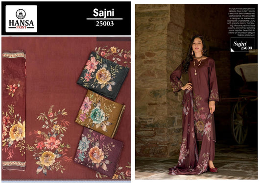 Sajni 25003 Hansa Prints Muslin Pant Style Suits Supplier