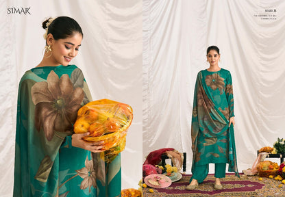 Sajni 8049 Simar Natural Crape Pant Style Suits Wholesale