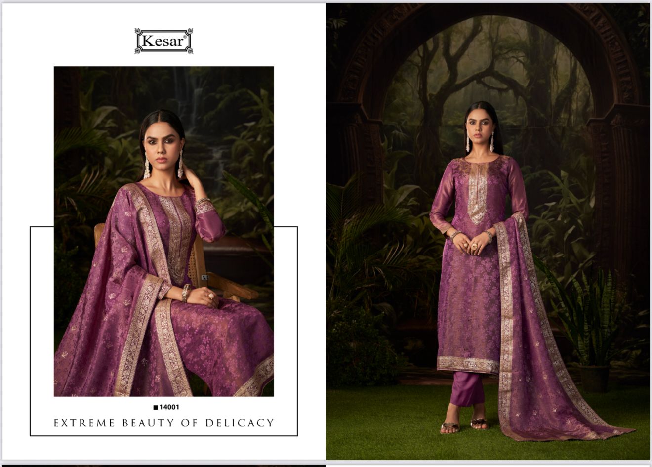 Sajni Kesar Pure Silk Pant Style Suits Manufacturer Ahmedabad