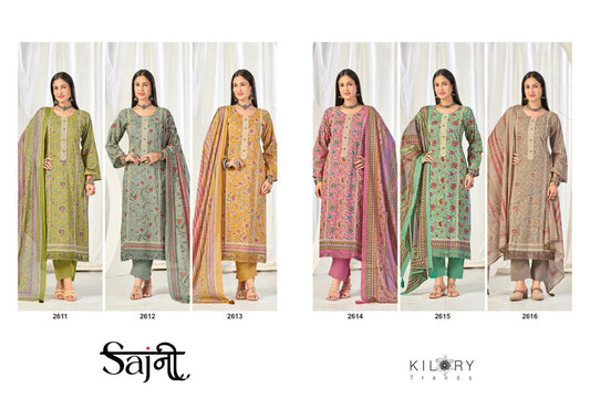 Sajni Kilory Lawn Cotton Pakistani Salwar Suits Exporter
