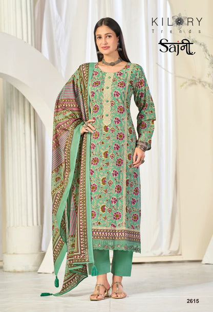 Sajni Kilory Lawn Cotton Pakistani Salwar Suits Exporter