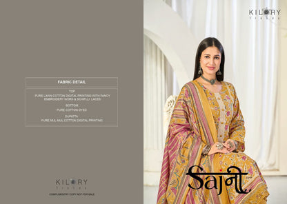 Sajni Kilory Lawn Cotton Pakistani Salwar Suits Exporter