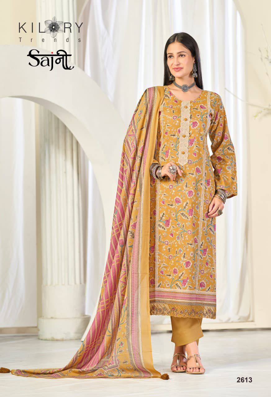 Sajni Kilory Lawn Cotton Pakistani Salwar Suits Exporter