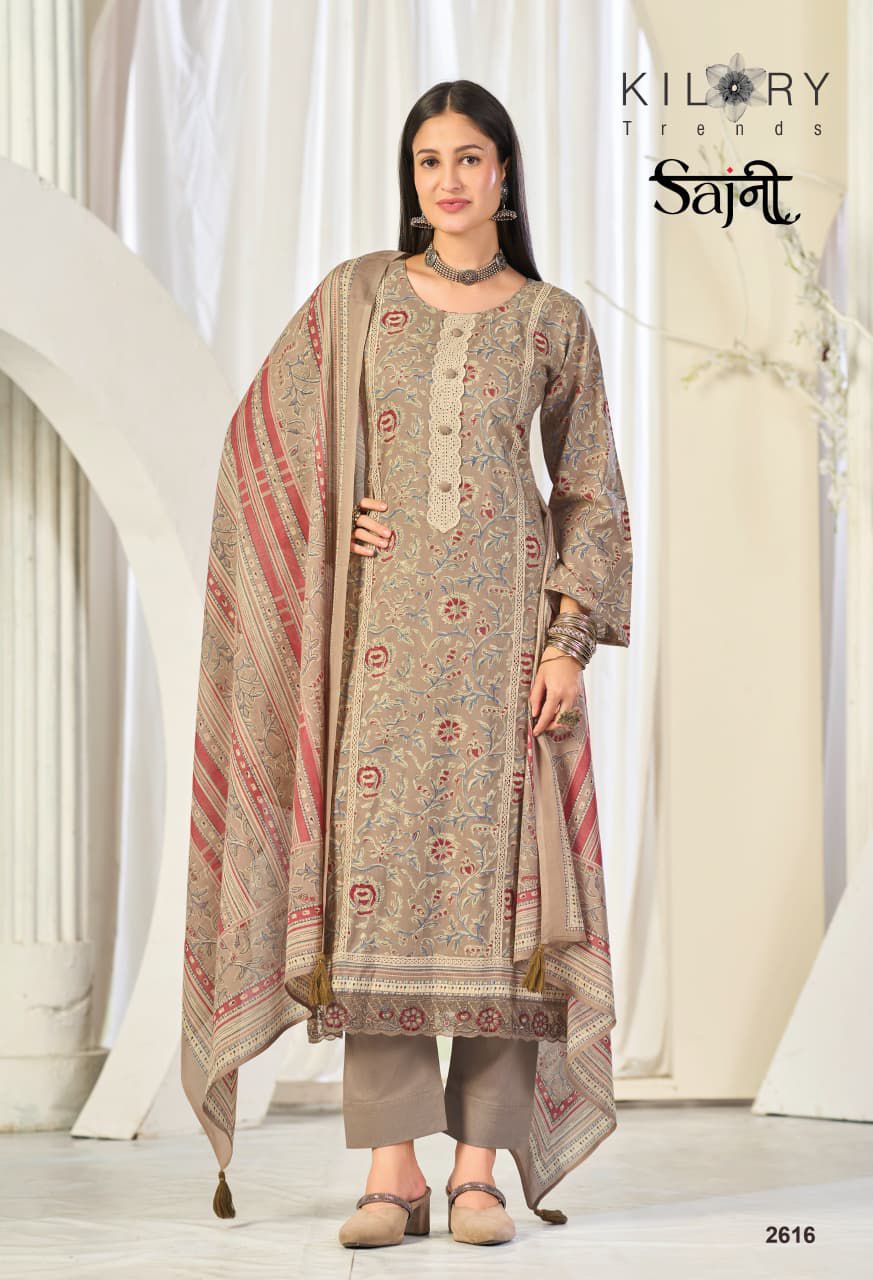 Sajni Kilory Lawn Cotton Pakistani Salwar Suits Exporter
