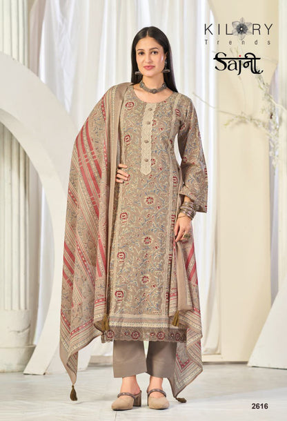 Sajni Kilory Lawn Cotton Pakistani Salwar Suits Exporter