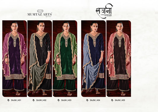 Sajni Mumtaz Arts Velvet Suits Manufacturer India