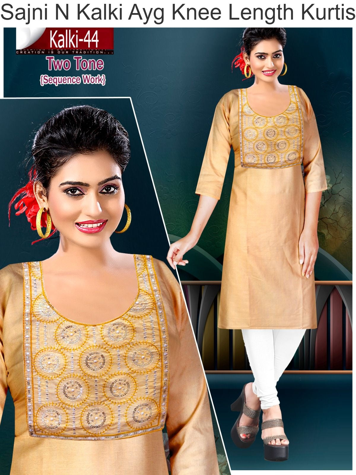 Sajni N Kalki Ayg Two Tone Knee Length Kurtis Manufacturer