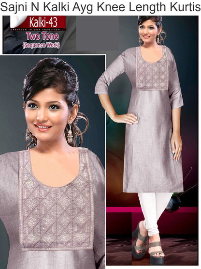 Sajni N Kalki Ayg Two Tone Knee Length Kurtis Manufacturer