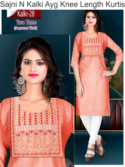 Sajni N Kalki Ayg Two Tone Knee Length Kurtis Manufacturer