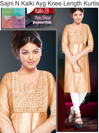 Sajni N Kalki Ayg Two Tone Knee Length Kurtis Manufacturer