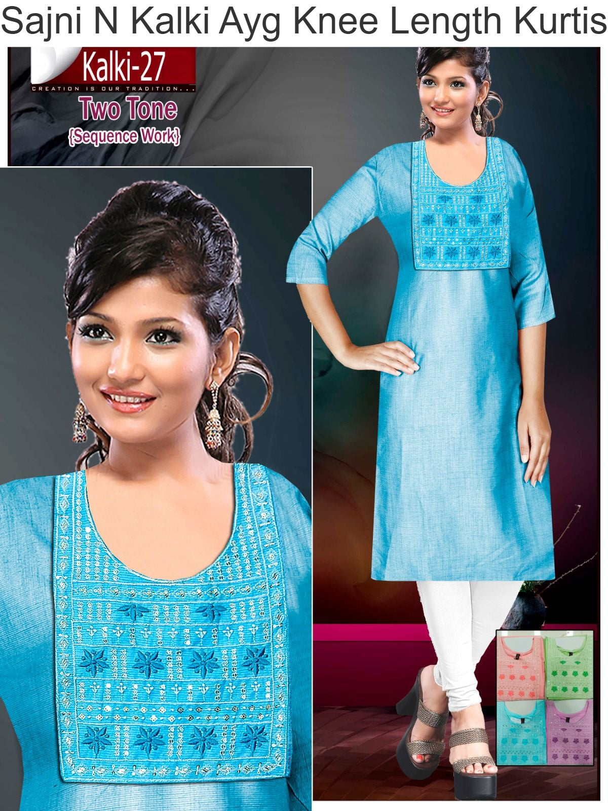 Sajni N Kalki Ayg Two Tone Knee Length Kurtis Manufacturer