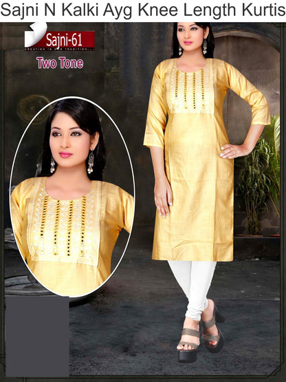 Sajni N Kalki Ayg Two Tone Knee Length Kurtis Manufacturer
