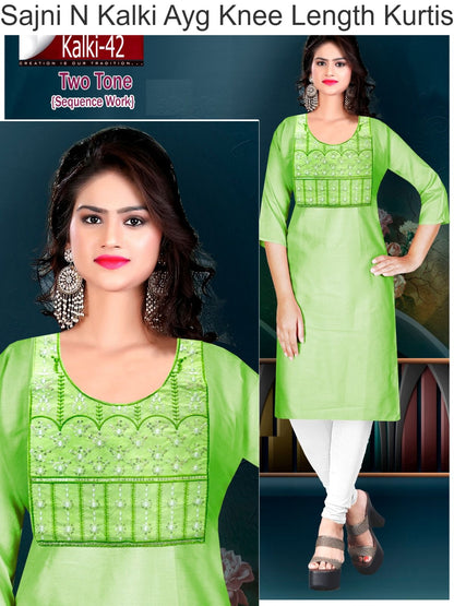 Sajni N Kalki Ayg Two Tone Knee Length Kurtis Manufacturer