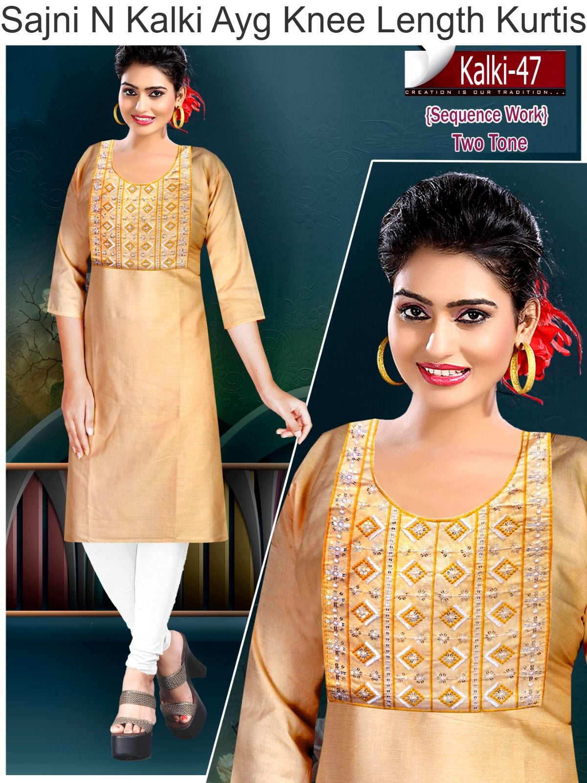 Sajni N Kalki Ayg Two Tone Knee Length Kurtis Manufacturer
