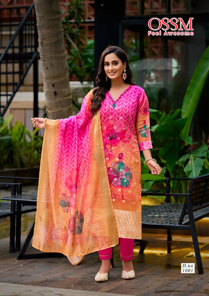 Sajni Ossm Silk Jacquard Readymade Pant Style Suits Supplier