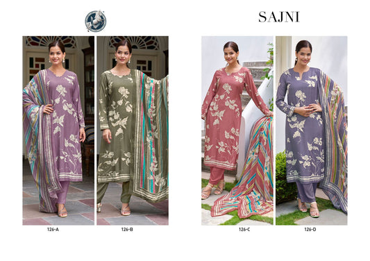 Sajni Vivek Pure Muslin Plazzo Style Suits Exporter Ahmedabad