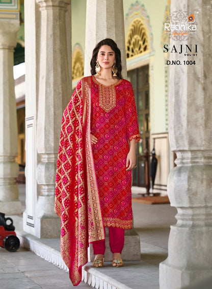 Sajni Vol 1 Radhika Lifestyle Reyon Readymade Suits Exporter Ahmedabad