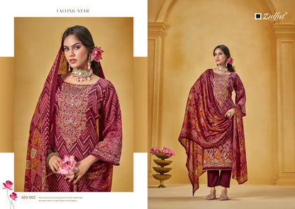 Sajni Vol 3 Zulfat Designer Jam Cotton Karachi Salwar Suits Exporter Gujarat