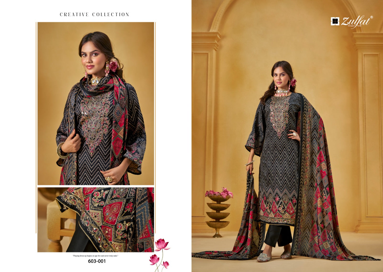 Sajni Vol 3 Zulfat Designer Jam Cotton Karachi Salwar Suits Exporter Gujarat