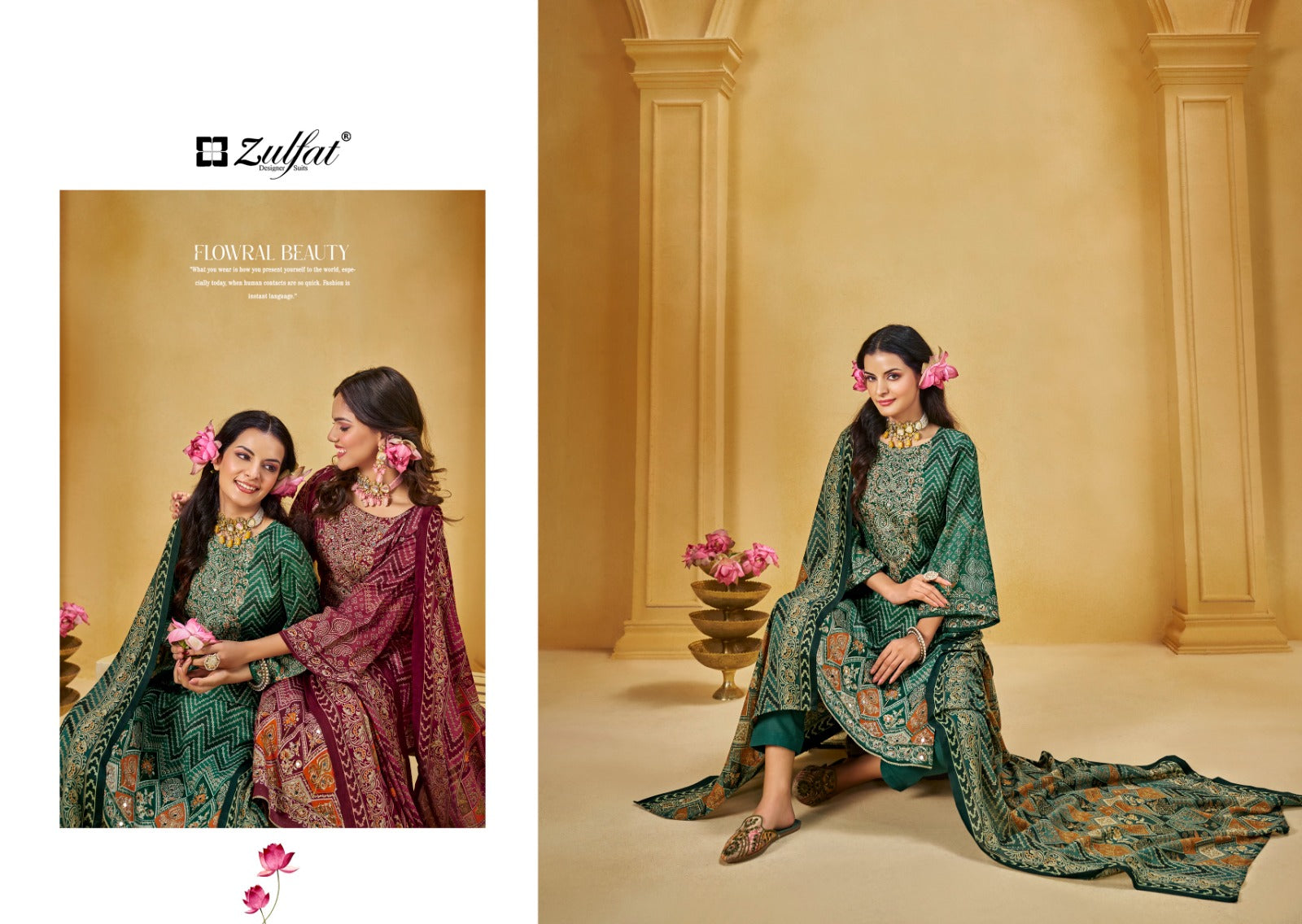 Sajni Vol 3 Zulfat Designer Jam Cotton Karachi Salwar Suits Exporter Gujarat