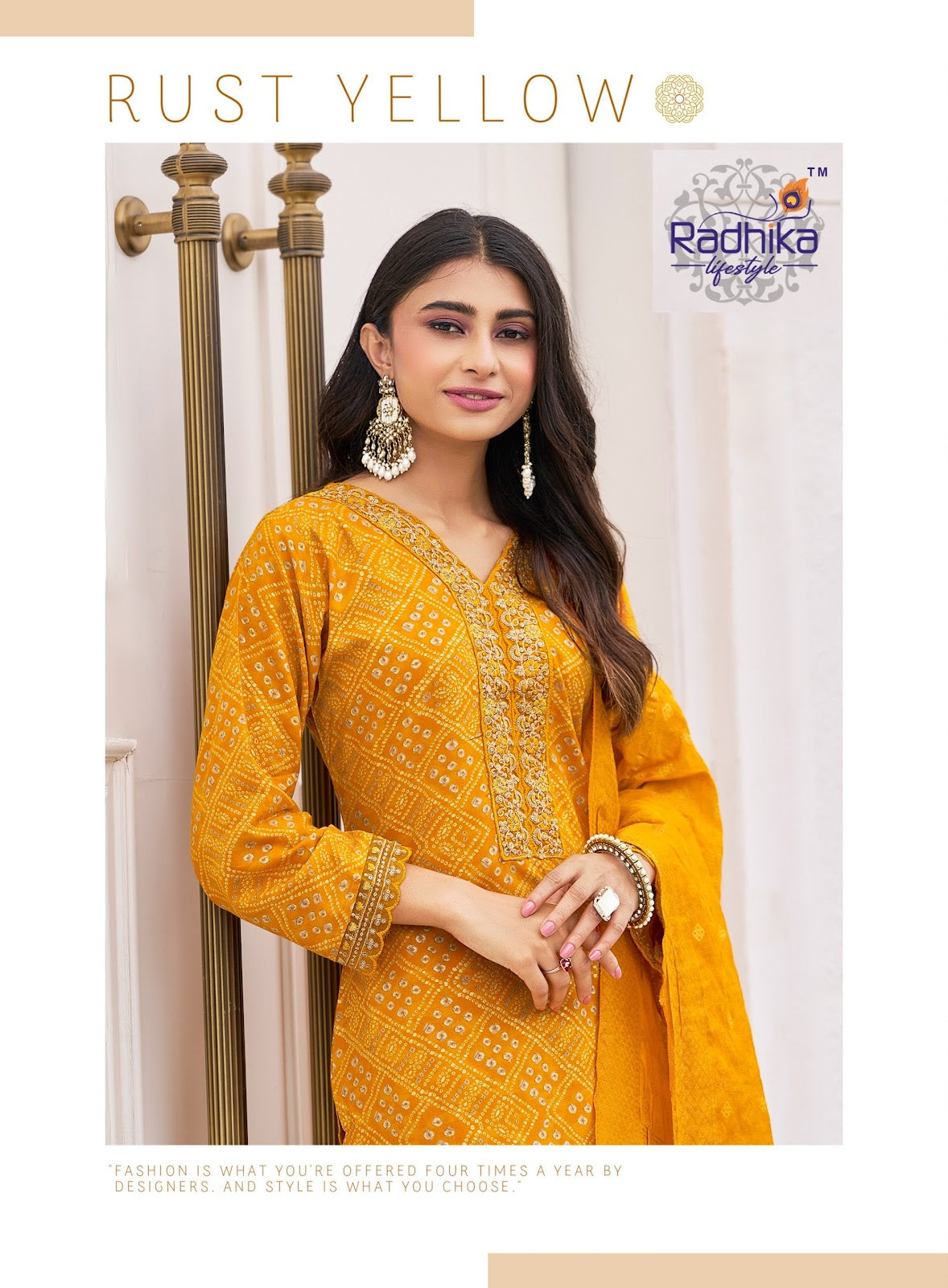 Sajni Vol 4 Radhika Lifestyle Reyon Readymade Pant Style Suits Manufacturer Ahmedabad