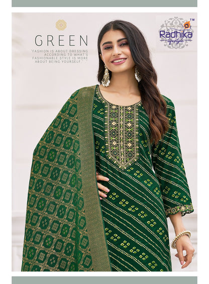 Sajni Vol 4 Radhika Lifestyle Reyon Readymade Pant Style Suits Manufacturer Ahmedabad