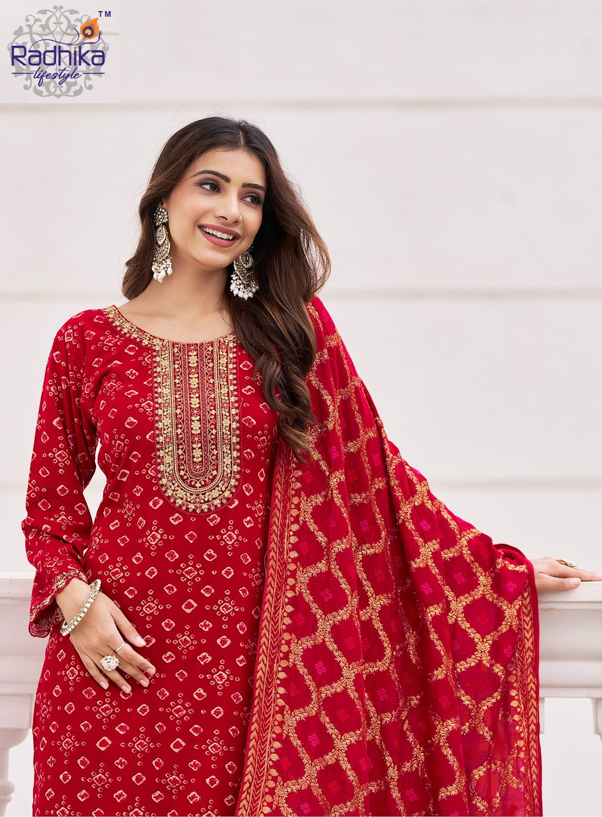 Sajni Vol 4 Radhika Lifestyle Reyon Readymade Pant Style Suits Manufacturer Ahmedabad