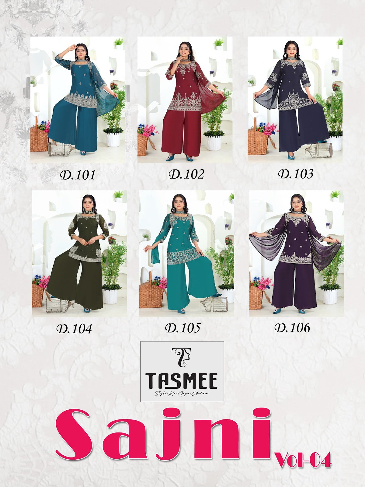 Sajni Vol 4 Tasmee Rangoli Readymade Plazzo Style Suits Manufacturer India