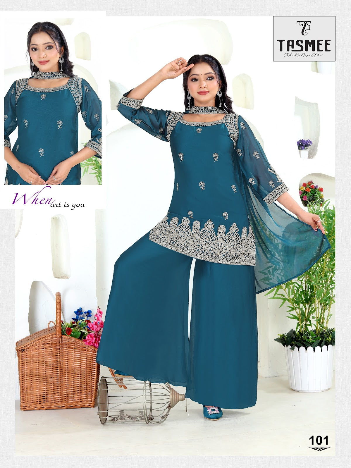 Sajni Vol 4 Tasmee Rangoli Readymade Plazzo Style Suits Manufacturer India