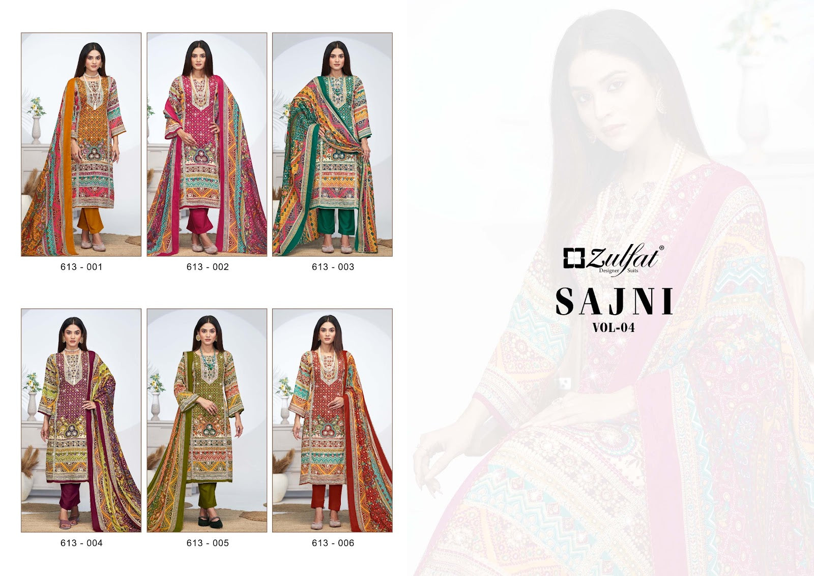 Sajni Vol 4 Zulfat Designer Jam Cotton Karachi Salwar Suits Wholesale Price