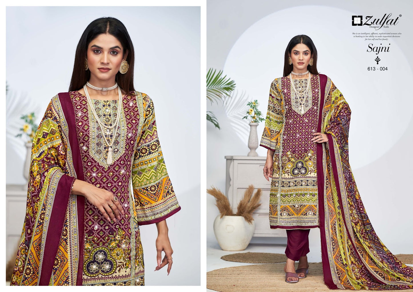 Sajni Vol 4 Zulfat Designer Jam Cotton Karachi Salwar Suits Wholesale Price