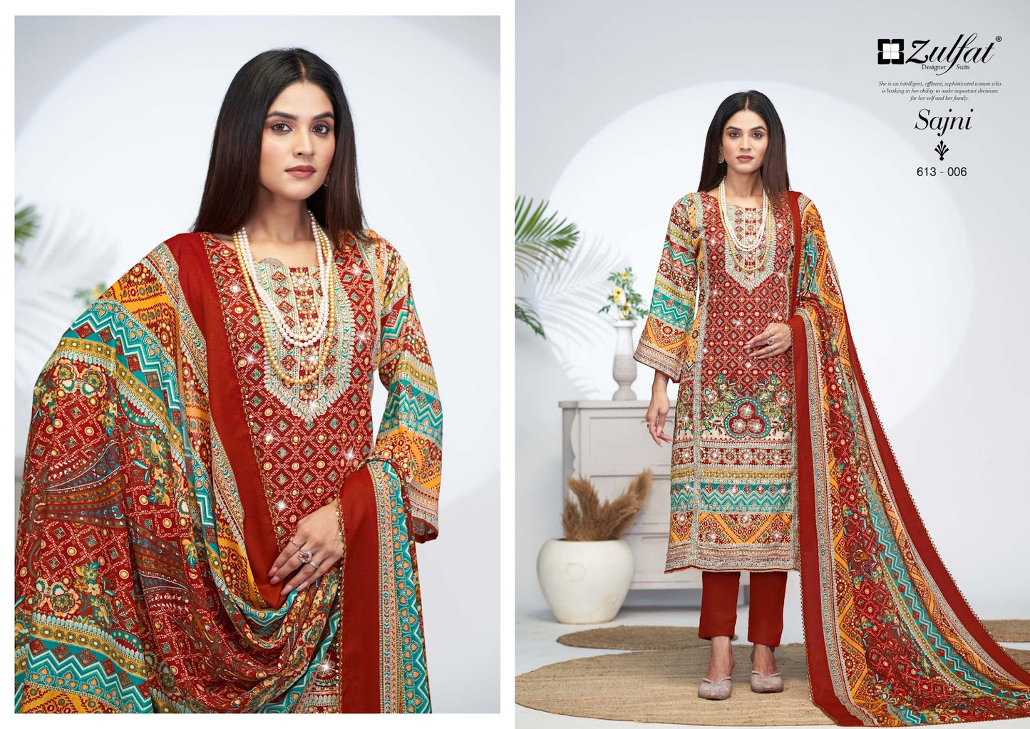 Sajni Vol 4 Zulfat Designer Jam Cotton Karachi Salwar Suits Wholesale Price