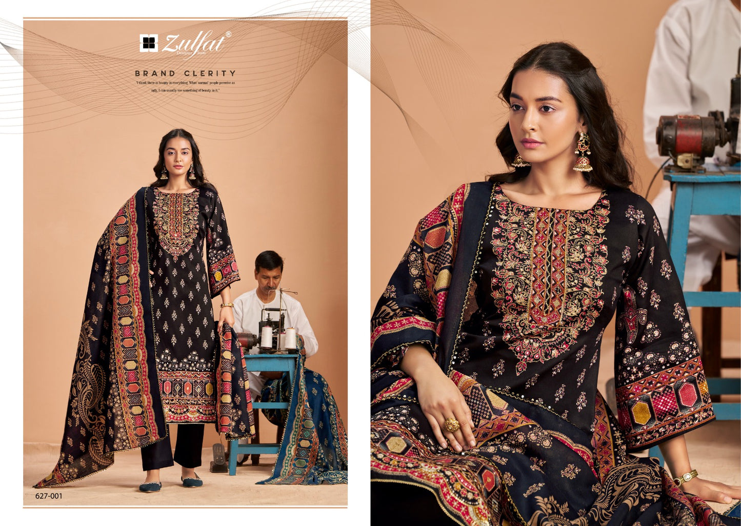 Sajni Vol 5 Zulfat Designer Jam Cotton Karachi Salwar Suits Exporter Gujarat