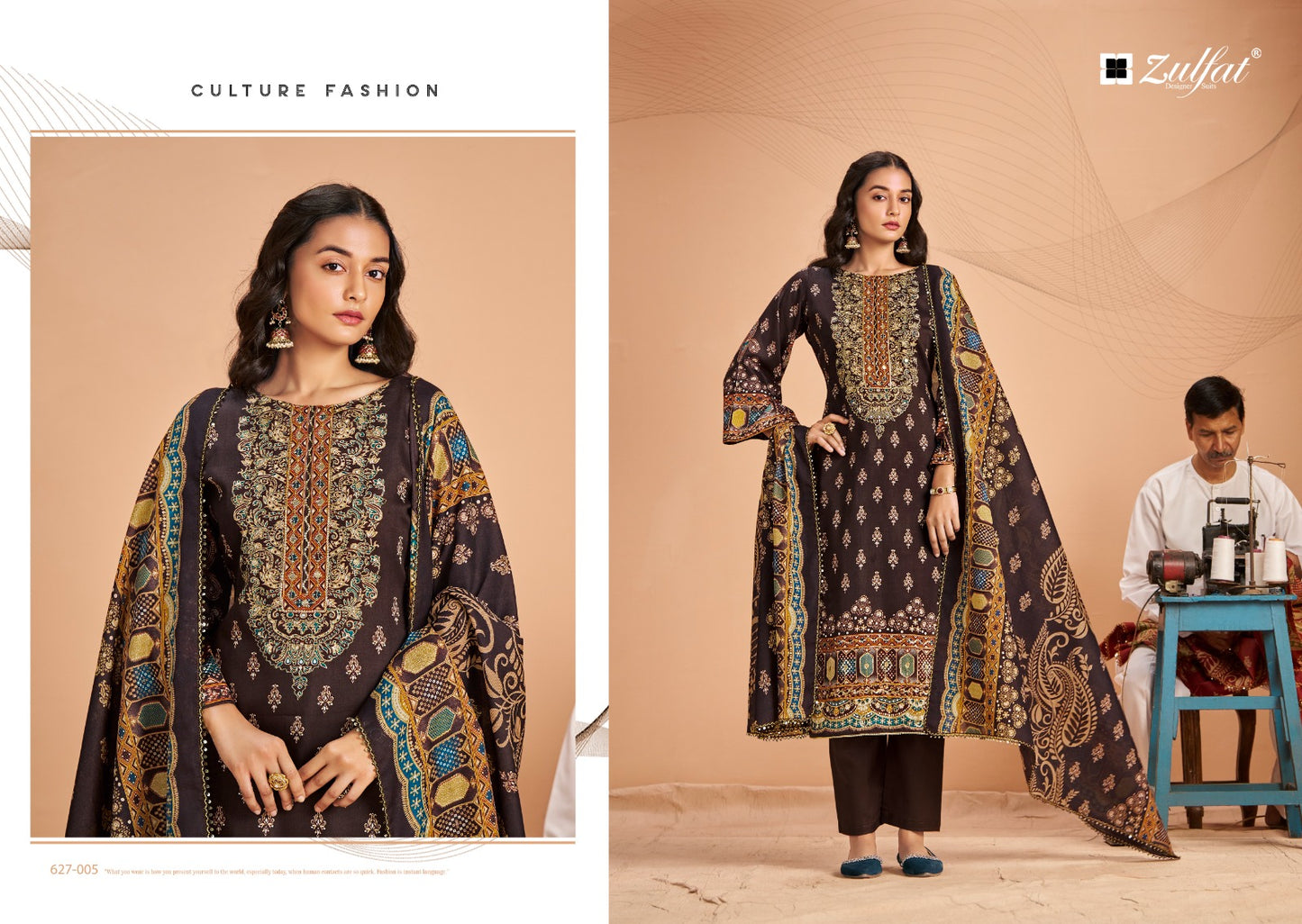 Sajni Vol 5 Zulfat Designer Jam Cotton Karachi Salwar Suits Exporter Gujarat