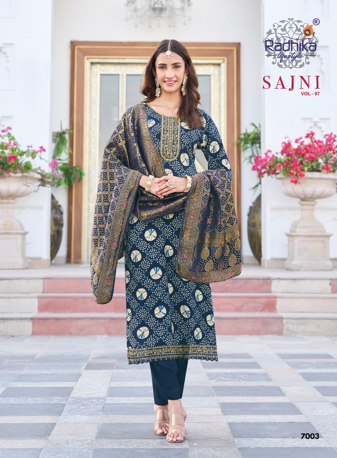 Sajni Vol 7 Radhika Lifestyle Reyon Readymade Pant Style Suits Manufacturer India