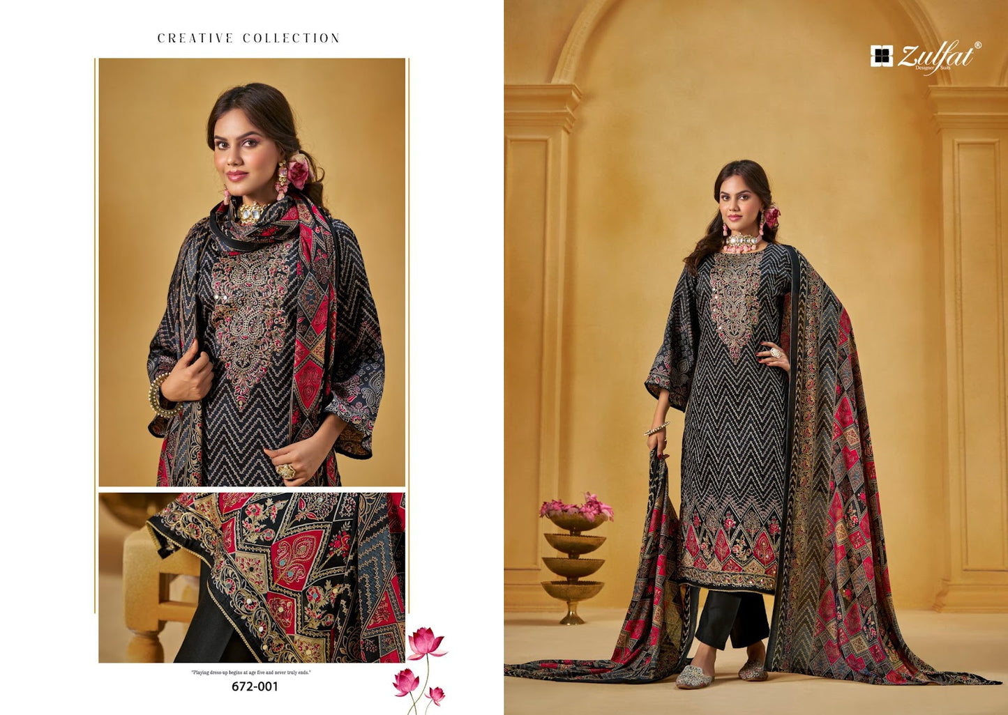 Sajni Vol 9 Zulfat Designer Jam Cotton Karachi Salwar Suits Wholesaler Ahmedabad