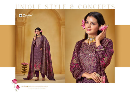 Sajni Vol 9 Zulfat Designer Jam Cotton Karachi Salwar Suits Wholesaler Ahmedabad