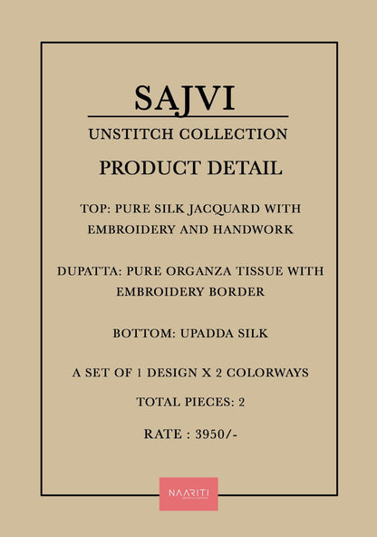 Sajvi Naariti Silk Pant Style Suits Supplier Ahmedabad