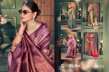 Sakhi 1201-1204 Gobuni Silk Sarees Exporter India