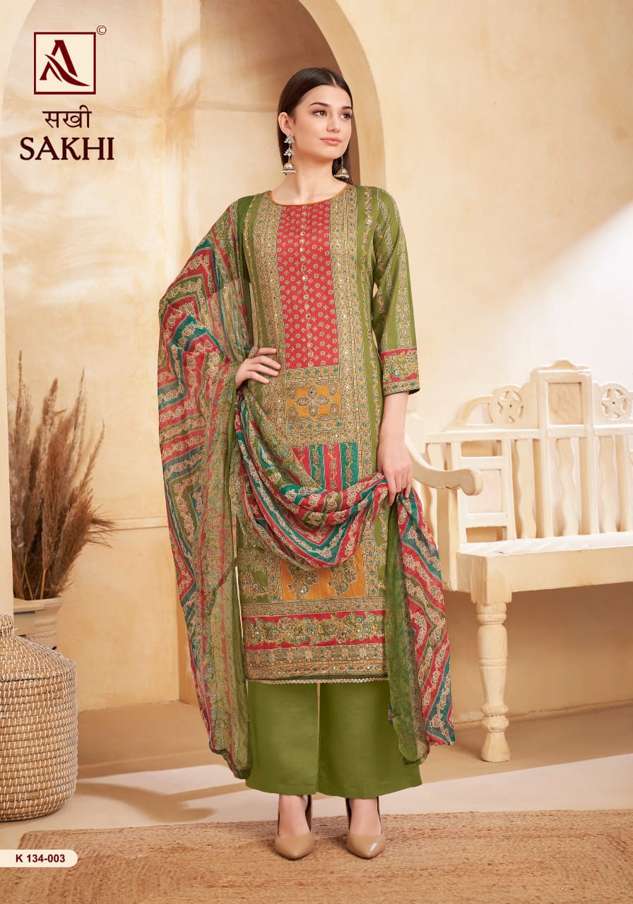 Sakhi Alok Pure Zam Pant Style Suits Supplier India